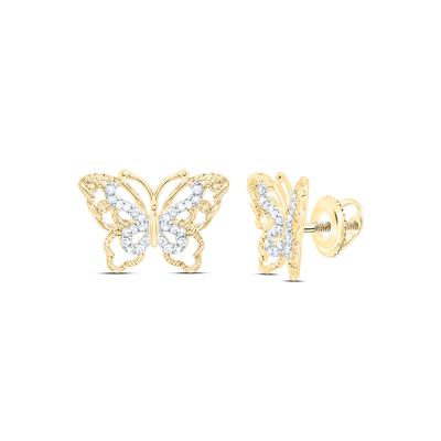 10K Diamond Butterfly Earrings