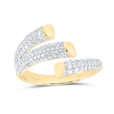 14K Diamond Cuff Ring