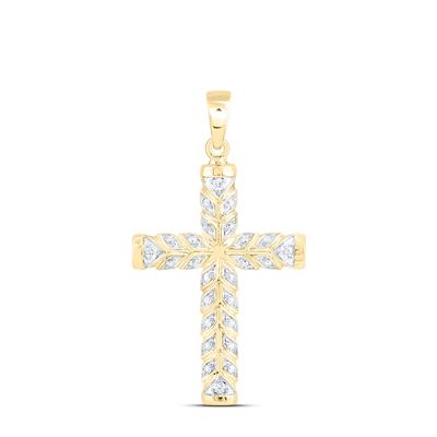 10K Diamond Cross Pendant