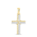 10K Diamond 2-Tone Cross Pendant