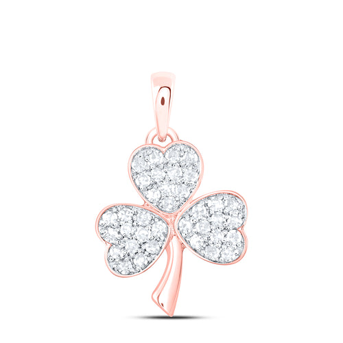10K Diamond Clover Pendant